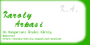 karoly arpasi business card